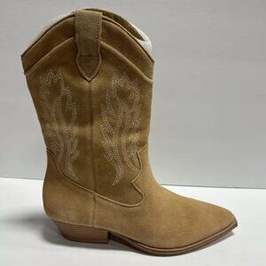 Crown Vintage Women’s Stava, Brown Suede Western Boots, Size 8.5 M